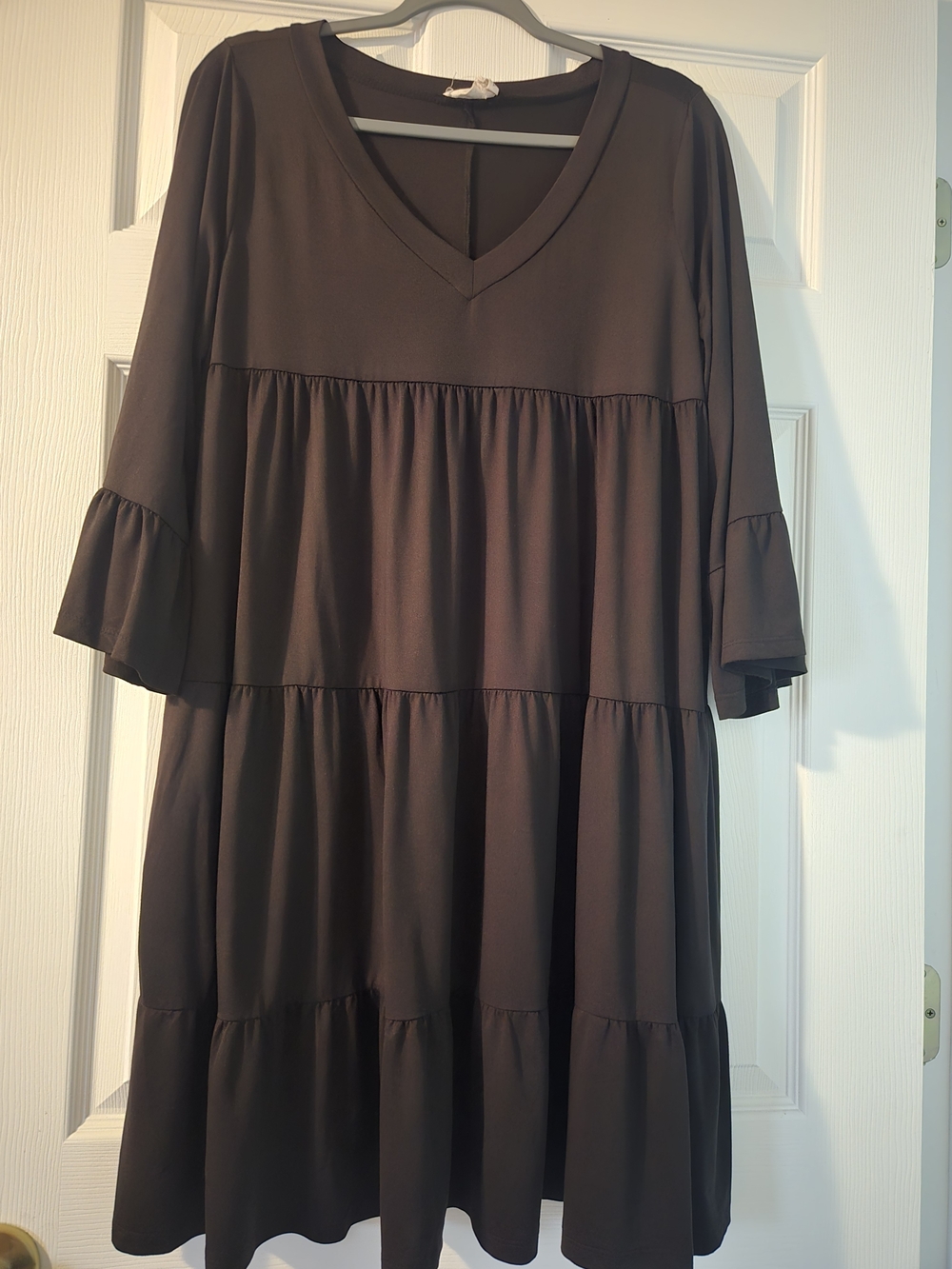 Ninexis Women’s Black V-Neck Tiered Dress